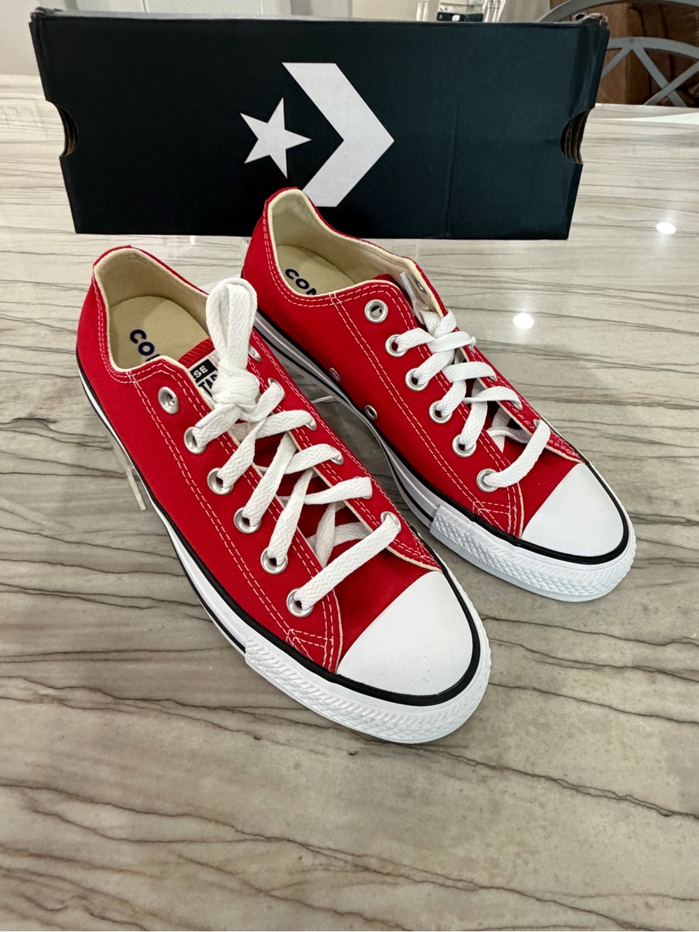 Women’s Converse Low Top Sneakers in Red